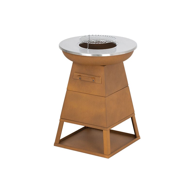 Bali Outdoors - Braséro Rouillé Extérieur Jardin-Plancha en Acier-Teppanyaki-Barbecue de Bois Extérieur-Cuisine Extérieur