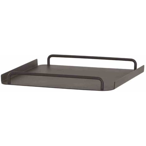 Bali Serviertablett 50x50cm aus Aluminium, Luxus Tablett matt anthrazit mit Griffen