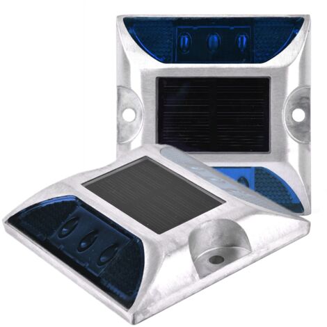 Balisage de voie LED lumineux 6 spots solaire résistant waterproof fixation extérieure