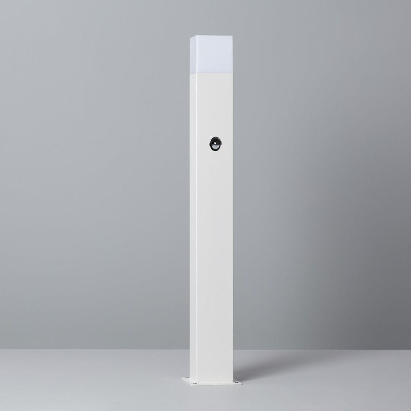 Ledkia - Balise Extérieure Augusta en Saillie sur Pied 74cm Blanche avec Détecteur de Présence pir Blanc