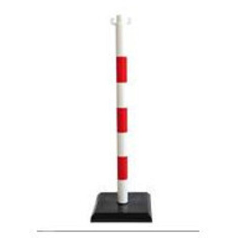 Balise de signalisation blanche et rouge pied lesté hauteur 90cm CATU