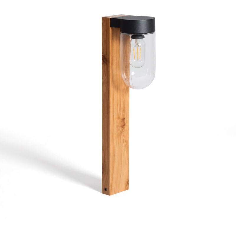 Ledkia - Balise Extérieur en Saillie sur Pied 50cm Acier et Verre Sentinel Noir