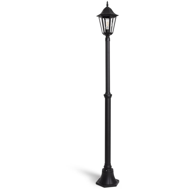 Ledkia - Lampadaire Extérieur en Saillie sur Pied 185 cm Black Traditional Noir