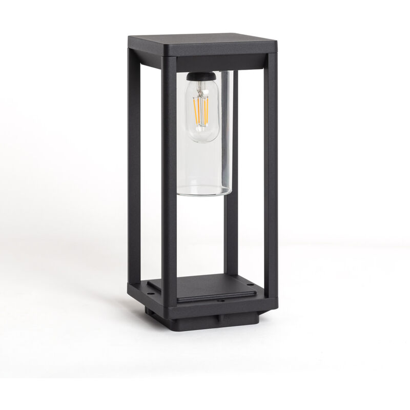 Balise Extérieure en Saillie sur Pied 35cm Aluminium Askari Noir