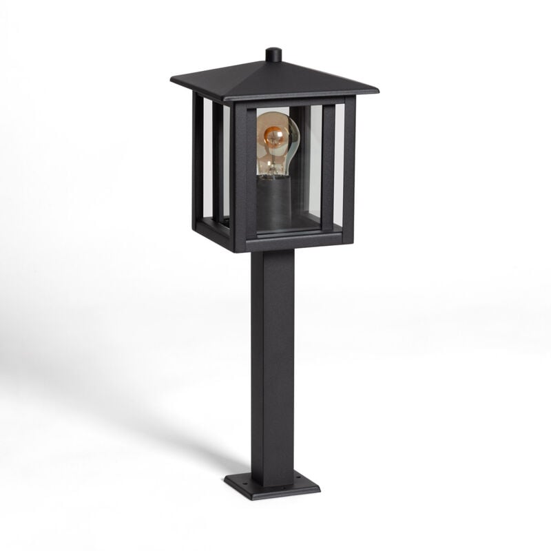 Ledkia - Balise Extérieure en Saillie sur Pied 50cm Acier Inoxydable Awala Noir