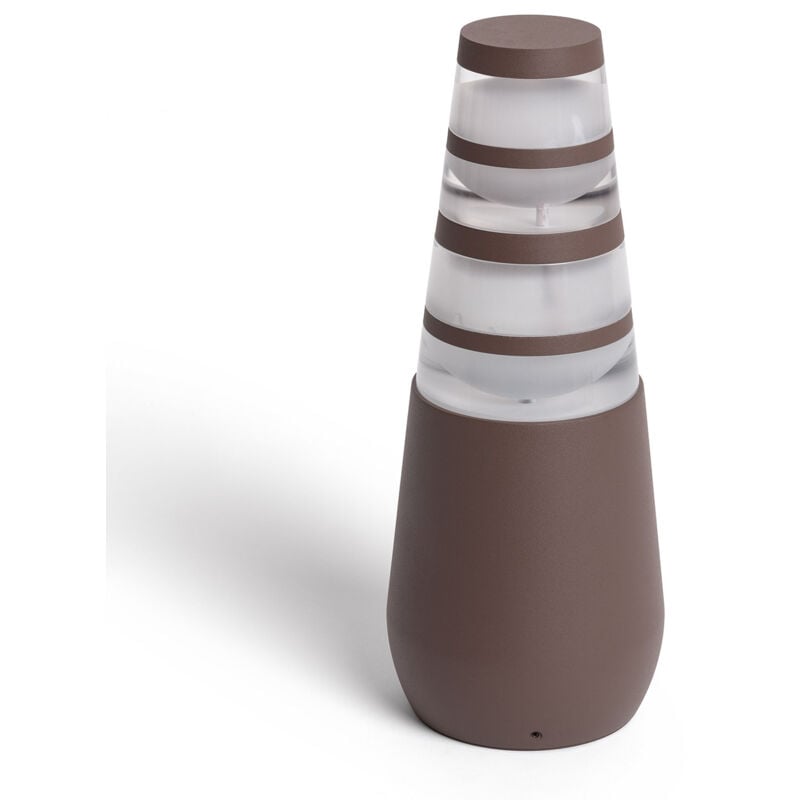 Efectoled - Balise Extérieure led 8W sur Pied 38cm en Saillie Double-Dareh Marron foncé