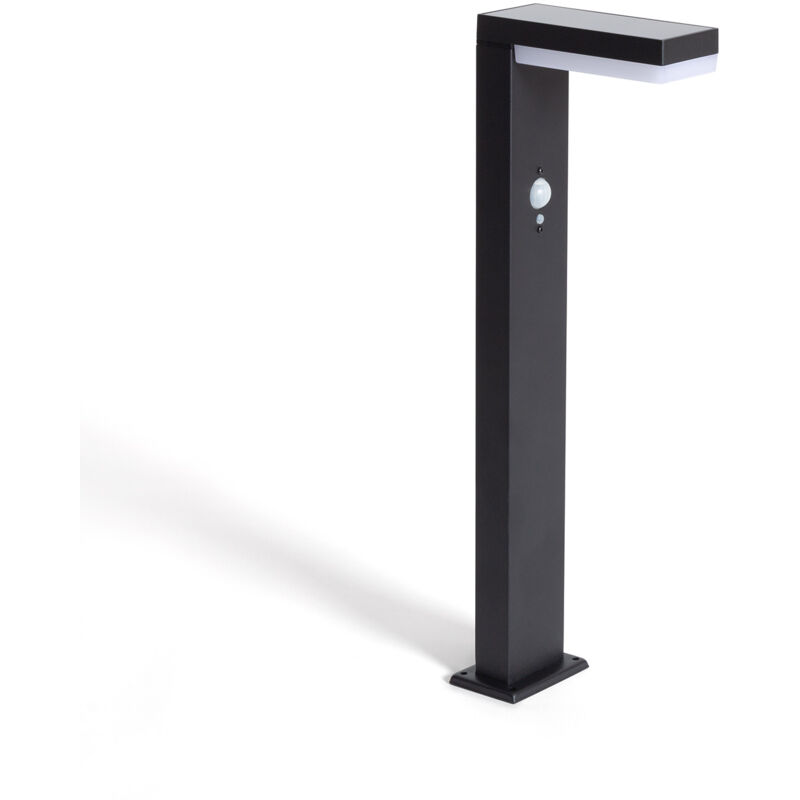 Balise Extérieure led Solaire sur Pied 2W 50cm Aluminium avec Détecteur de Mouvement Goran Noir