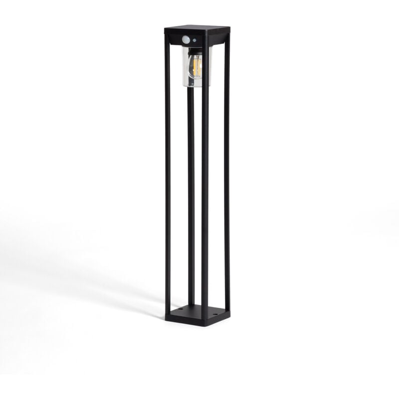 Balise Extérieure sur Pied Solaire 2W 60cm Aluminium avec Détecteur de Mouvement Devah Noir