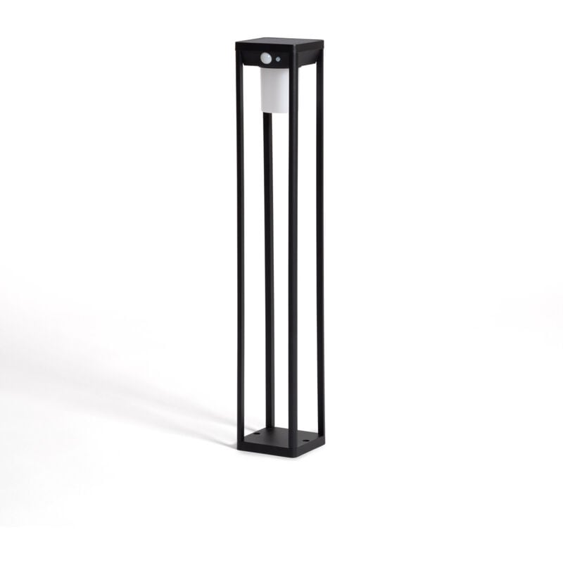 Balise Extérieure sur Pied Solaire led 60cm Aluminium avec Détecteur de Mouvement Devah Noir