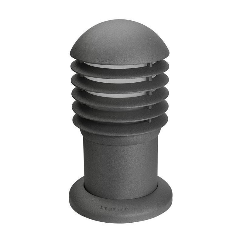 Leds-C4 Balizas - Petite borne extérieure à 1 ampoule gris urbain clair IP44, E27