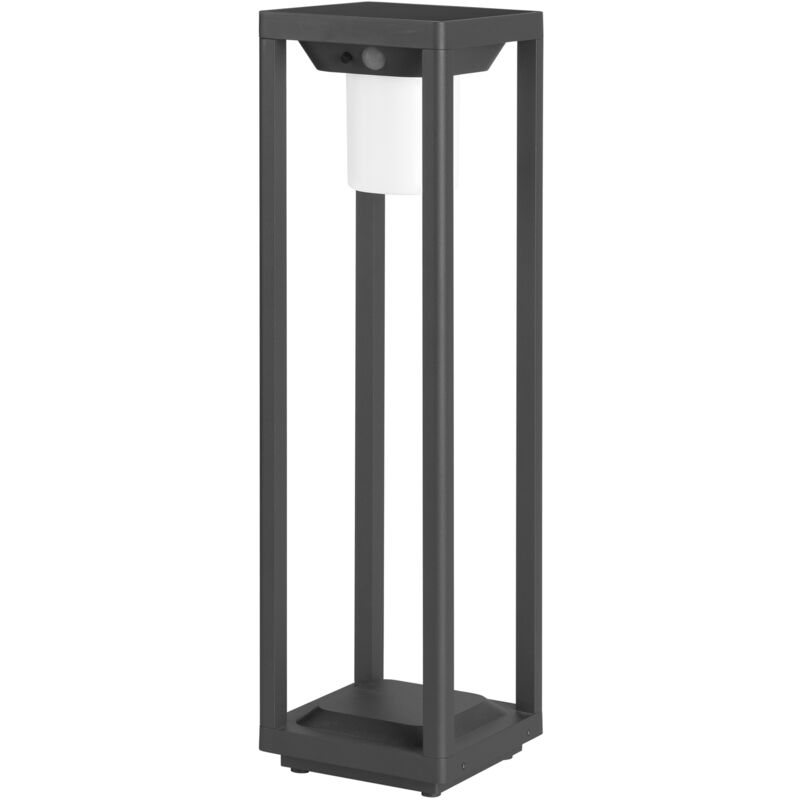 Bow - Baliza Solar de Jardín led 3W. Baliza de Jardín y Terraza con Placa Solar. Blanco Cálido 3000K. Color Gris Urban