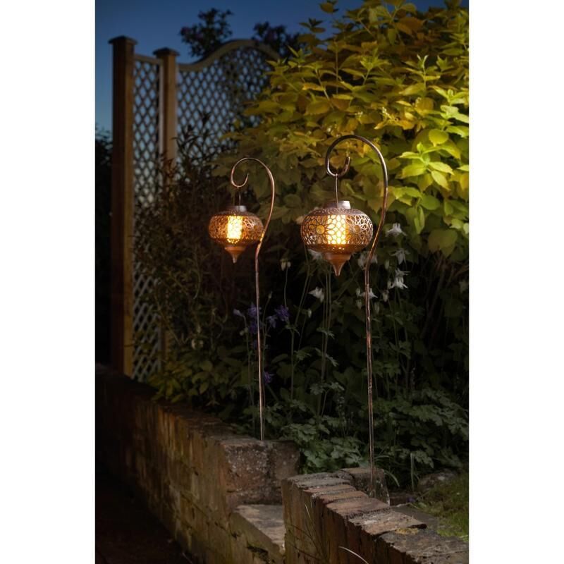 Balise lanterne solaire Osman effet flamme, boite de 2 Balise lanterne solaire Osman effet flamme, boite de 2