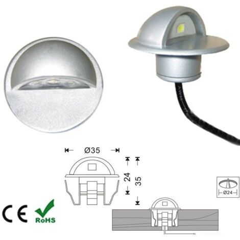 Balise LED encastrable 12V-DC 0.4W blanc chaud - Blanc Chaud