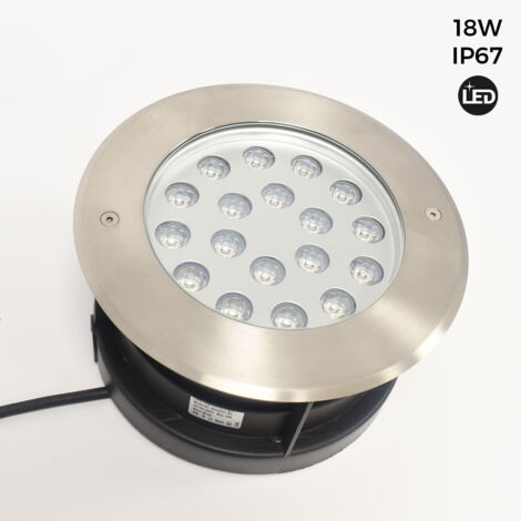 Balise LED encastrable au sol 18W - Blanc chaud - Ø21cm- IP67 - - Blanc Chaud