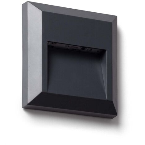 Balise LED Encastrable Murale Carrée Edulis 2700K Anthracite Blanc chaud