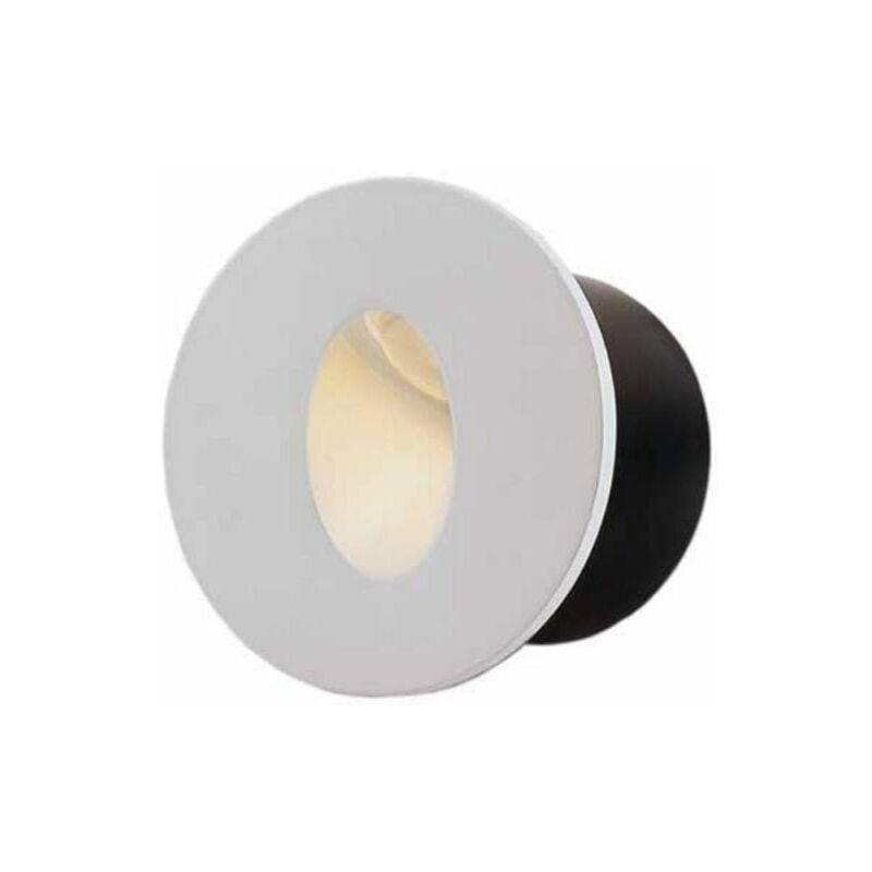 Balise led Encastrable Ronde 3W 220V 34° Blanche IP20 pour Escaliers - Blanc Neutre Silumen
