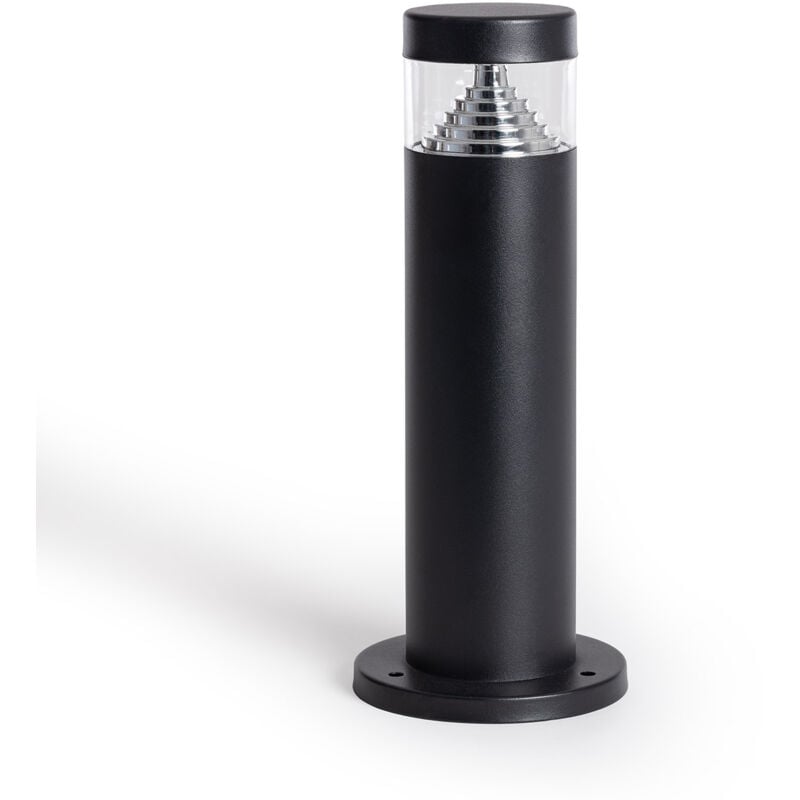 Iluzzia - Balise led Extérieure 5W en Saillie sur Pied 30cm Inti Inox Noire 3000K Blanc chaud