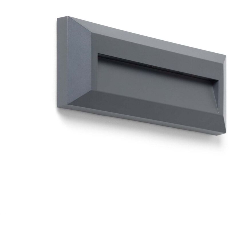 Balise led Extérieure 2W En Saillie au Mur Rectangulaire Élide Noire 2700K Blanc chaud