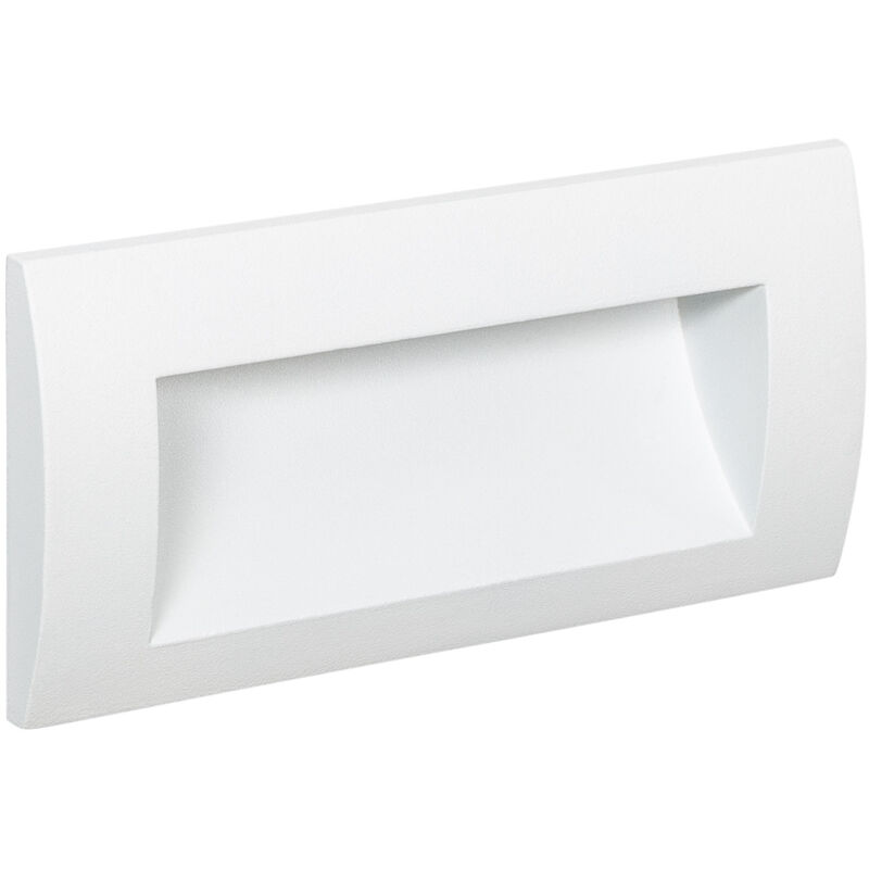 Balise led Extérieure 4W Encastrable au Mur Rectangulaire Elin Blanche 4000K Blanc neutre