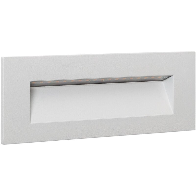 Balise led Extérieure 6W Encastrable au Mur Rectangulaire Groult Blanche 2700K Blanc chaud