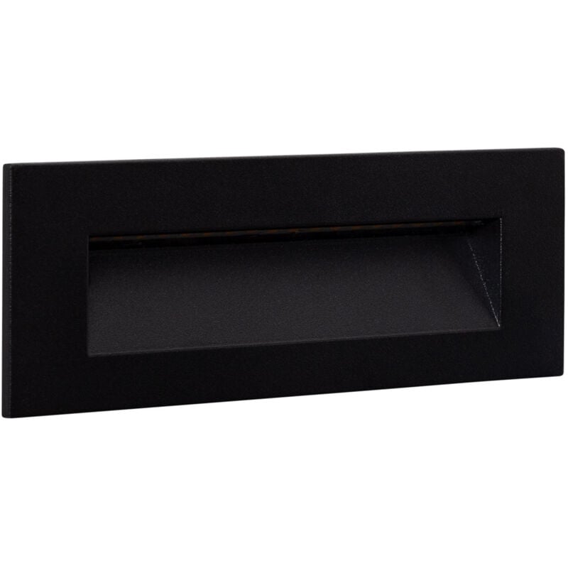 Balise led Extérieure 7W Encastrable au Mur Rectangulaire Groult Noire 2700K Blanc chaud
