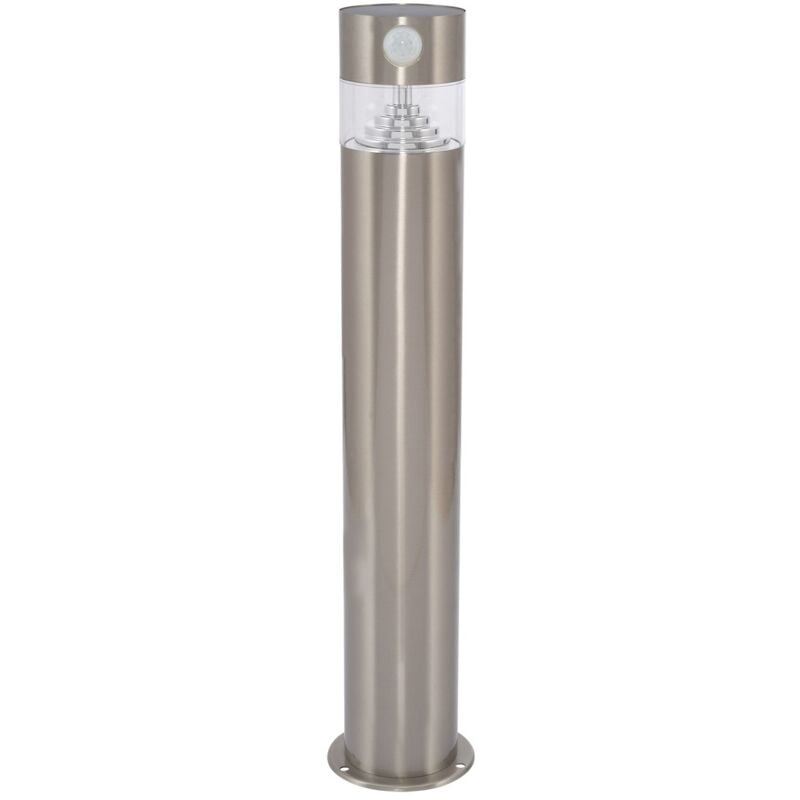 Balise Solaire led Extérieure 1.5W en Saillie sur Pied 50cm avec Détecteur de Mouvement Inti Inox 5000K Blanc froid