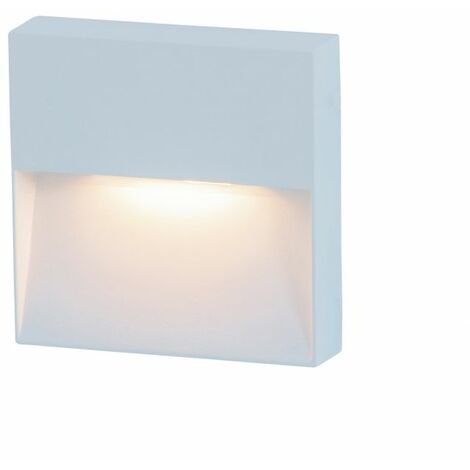 Balise Murale Extérieure LED 6W IP65 Blanc Sablé ZAMBELIS - Blanc chaud - 3000K