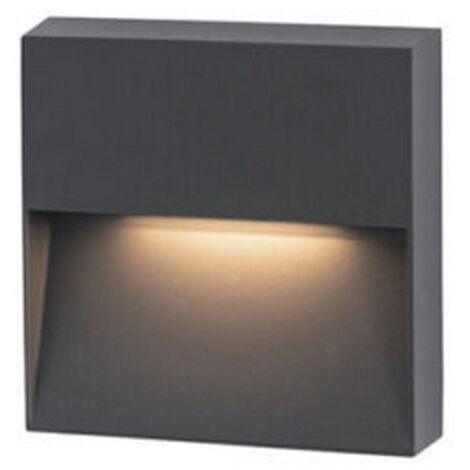 Balise Murale Extérieure LED 6W IP65 Graphite ZAMBELIS - Blanc chaud - 3000K