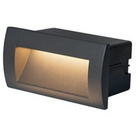 Balise Murale Extérieure LED Encastrable 3W IP65 Graphite ZAMBELIS - Blanc chaud - 3000K