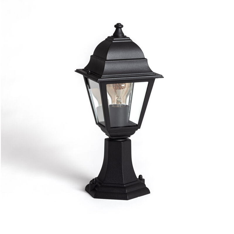 Efectoled - Balise Muret sur Pied Aluminium et Verre Villa Noir