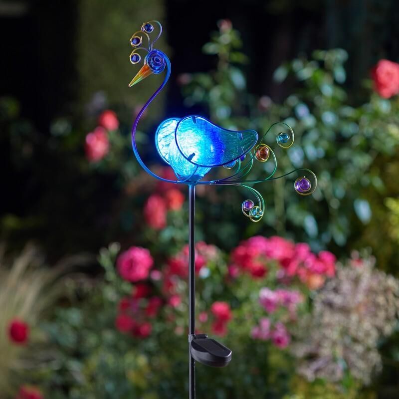 Balise solaire décorative Paon lumineux
