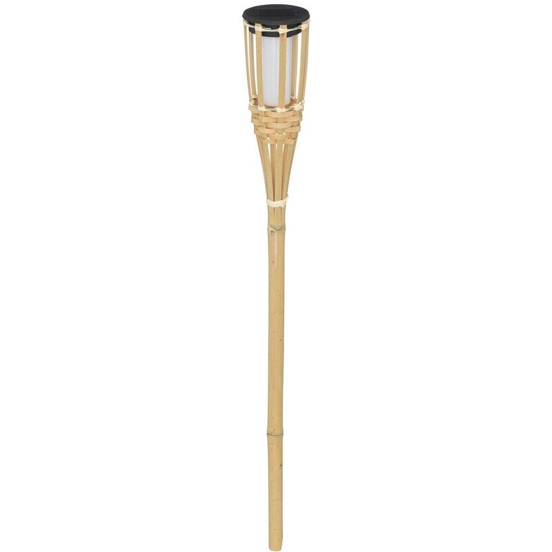 Torche solaire bambou Beige 8x70 cm