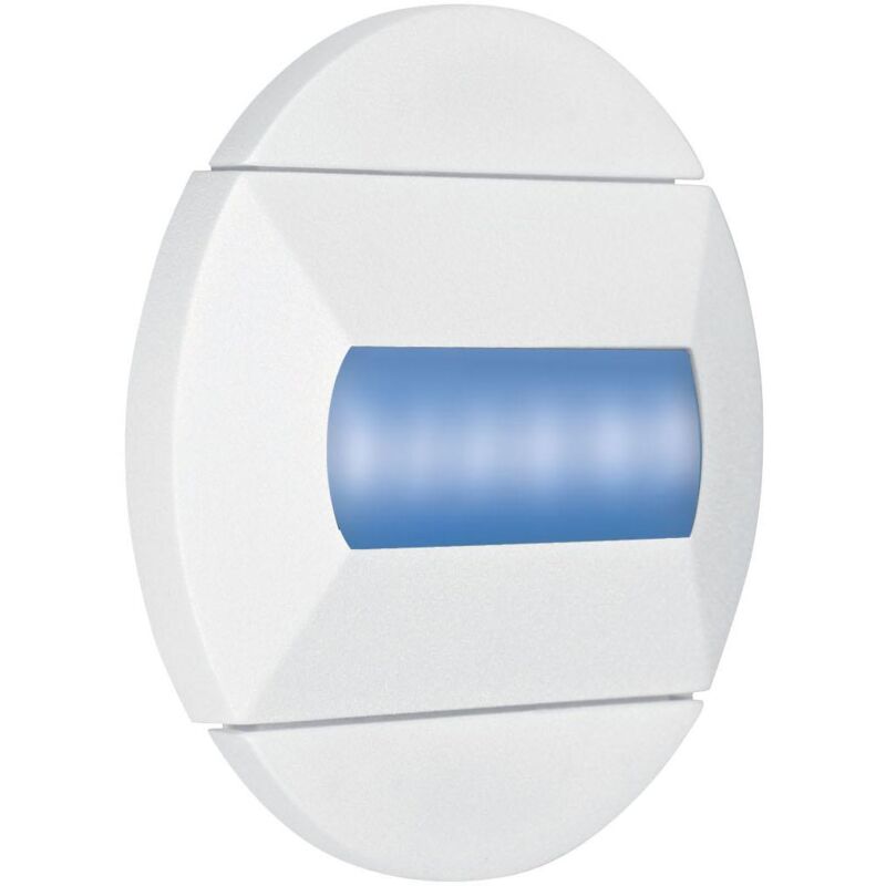 Baliz Encastré Mur rond fixe blanc led intég. 1,2W bleu Aric 50412