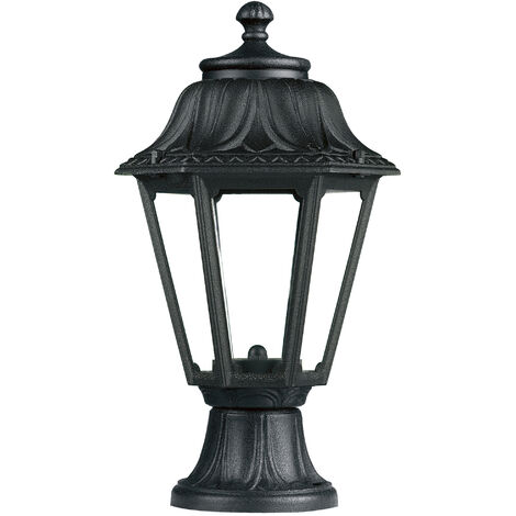 Baliza clásica INDURA MINI 6 IP55 E27 42W 390mm Negro