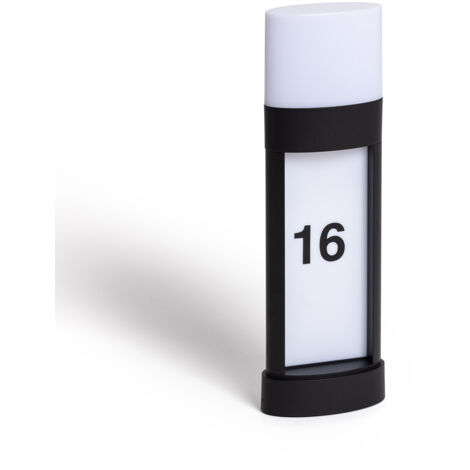 Baliza Exterior LED 10W Superficie Pie 50cm Aluminio para Numeración de Vivienda Mulham Negro