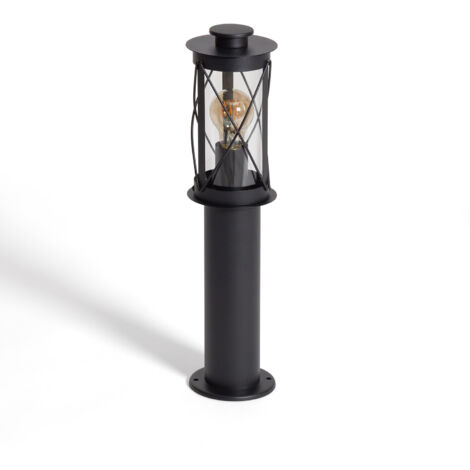 Baliza Exterior Superficie Pie 50cm Acero Inoxidable Gedja Negro