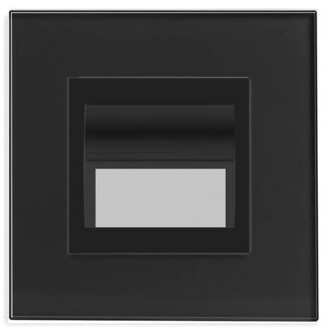 Baliza Led 1W, KOOB frontal cristal negro, Blanco cálido