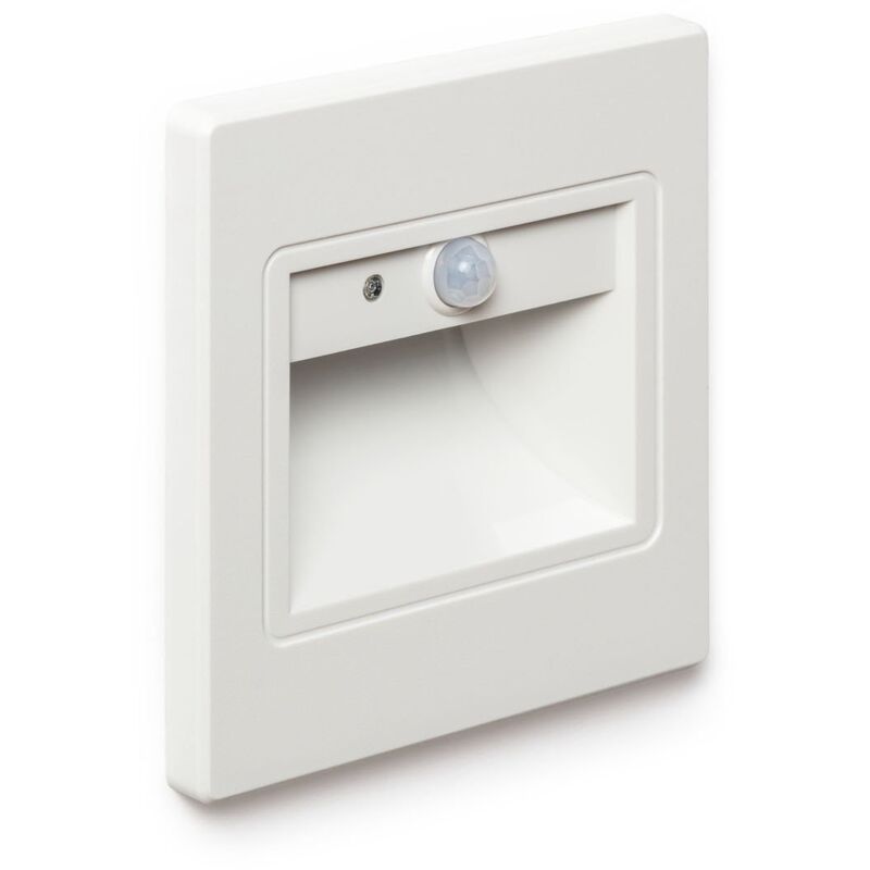 Ledkia - Baliza de Pared led 1.5 w Empotrable con Sensor pir y Crepuscular Bark Blanco 3000K Blanco Cálido