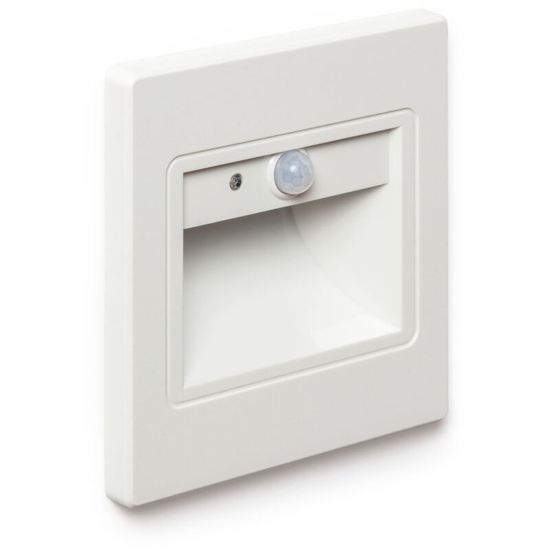 Ledkia - Baliza de Pared led 1.5 w Empotrable con Sensor pir y Crepuscular Bark Blanco 4000K Blanco Neutro