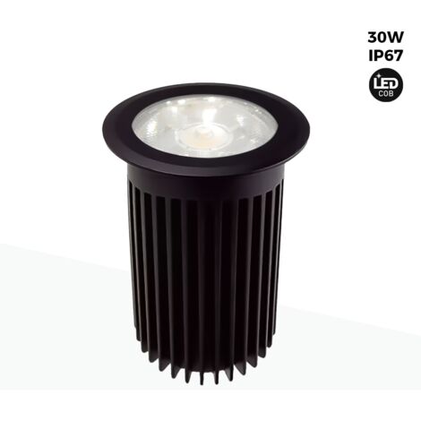 Baliza LED Empotrable En Suelo 30W -Blanco Cálido - Ø10cm- IP67 - Blanco Cálido