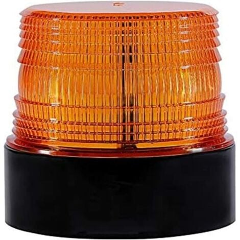 LUCKY-88 Baliza LED naranja de 12 V, luz estroboscópica inalámbrica, luces de señalización de emergencia magnéticas intermitentes para coche, recargable.