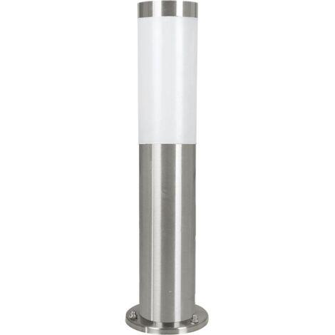 Baliza luminosa Eglo Helsinki 12W Forma Cilíndrica Ø 7 cm. Terraza, jardín y piscina. Estilo moderno y diseño. Acero, Acero inoxidable y Plástico. Color acero inoxidable, blanco y plata