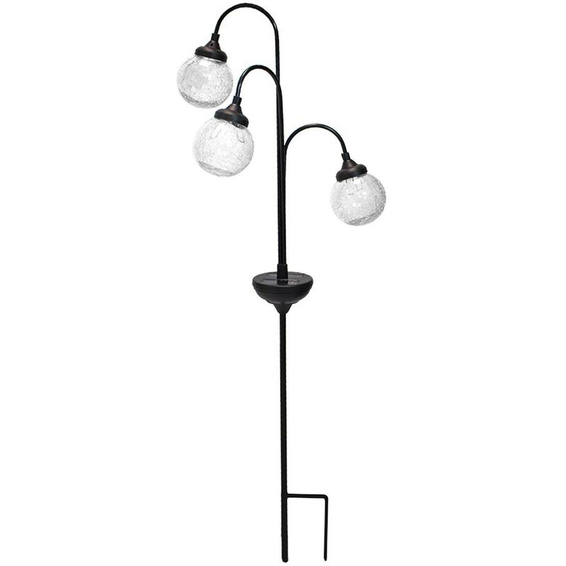 

Baliza solar decorativa 3 bolas de vidrio roto blanco LED BOLA DE ÁRBOL H82cm