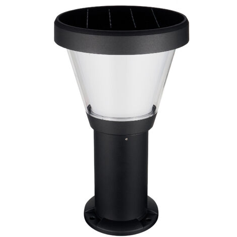 Baliza solar ERGO IP65 LED SMD 4.50W 435lm(250lm)/445lm(250lm) CRI80 3000K/4000K 90º Crepuscular 380mm Negro