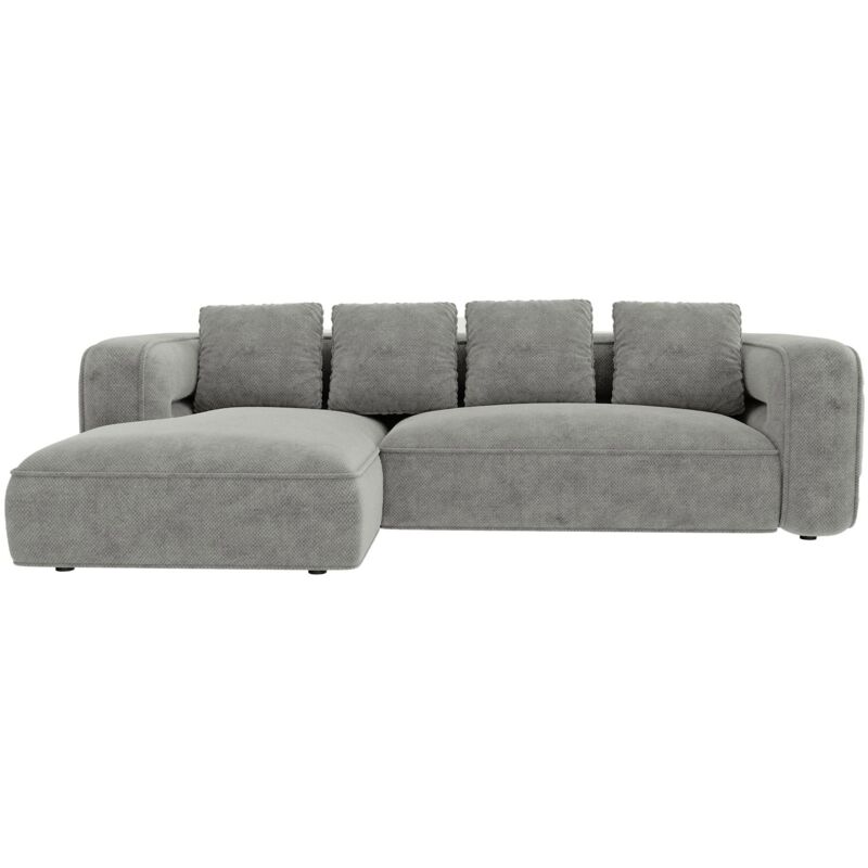 Mobilier Deco - balkis - Canapé d'angle design en tissu gris - Angle gauche