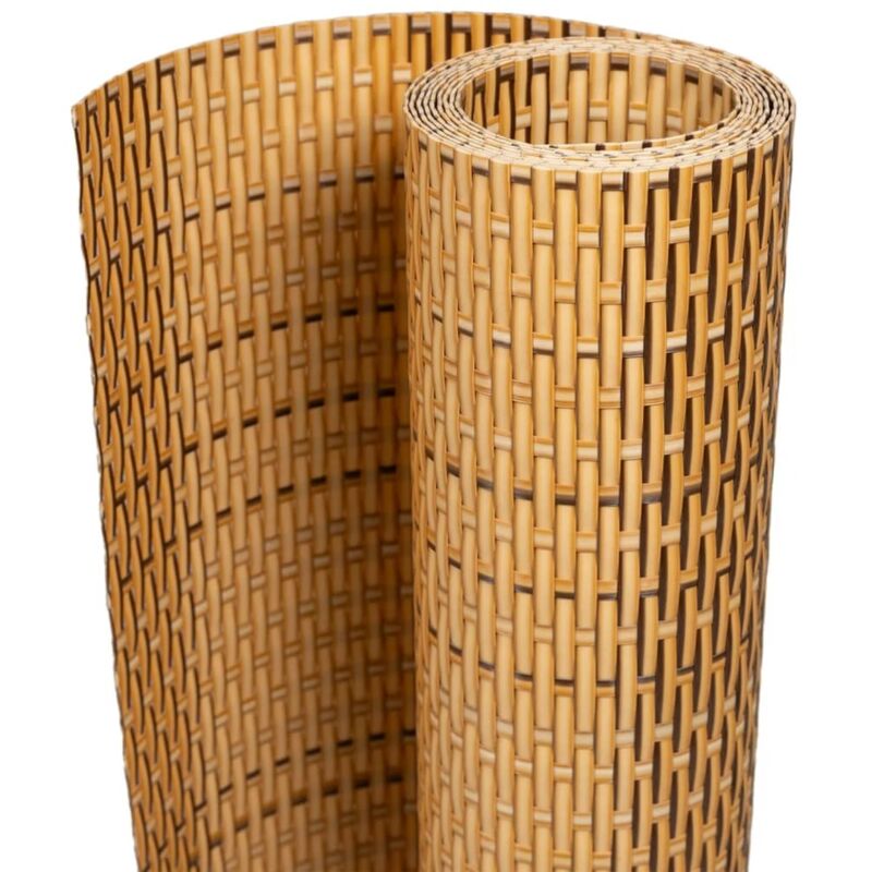 Balkon-sichtschutz Hellbraun 400x90 Cm Poly Rattan Vidaxl