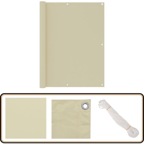 Balkonverkleidung Aus HDPE – Sichtschutz 165x1300 Cm, Wetterfest & UV-beständig, In Beige