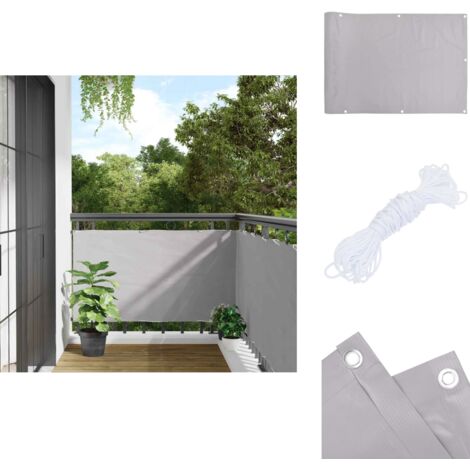 Balkon-Sichtschutz Grau 300x75 cm PVC - Balkon Sichtschutz - PVC Sichtschutz - Wetterfest - UV Schutz - Grauer Sichtschutz