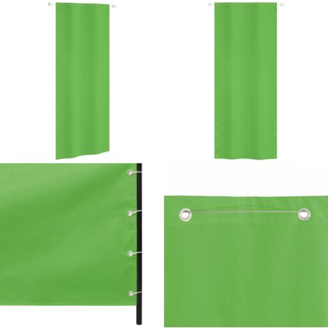 Balkon-Sichtschutz Hellgrün 100x240 cm Oxford-Gewebe - Balkon Sichtschutz - Sonnenschutz Für Balkon - Gartensichtschutz - UV Schutz - Wasserfeste Stoffe - Home & Living