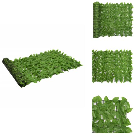 Balkon-Sichtschutz mit Grünen Blättern 200x100 cm - Balkon Sichtschutz - Blätter Sichtschutz - Garten Sichtschutz - Privatsphäre Schutz - Windschutz